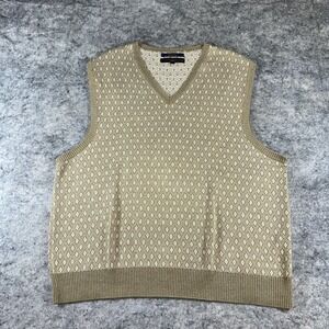 Vtg Tommy Hilfiger Mens Lrg Knit V Neck Argyle Diamond Sweater Vest Preppy Y2K
